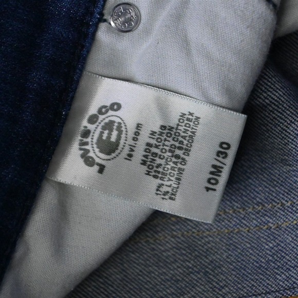 Levi's 10 / 30‎ Tilted Bootcut Flap Pocket Dark Wash Stretch Denim Womens Jeans - Picture 4 of 7